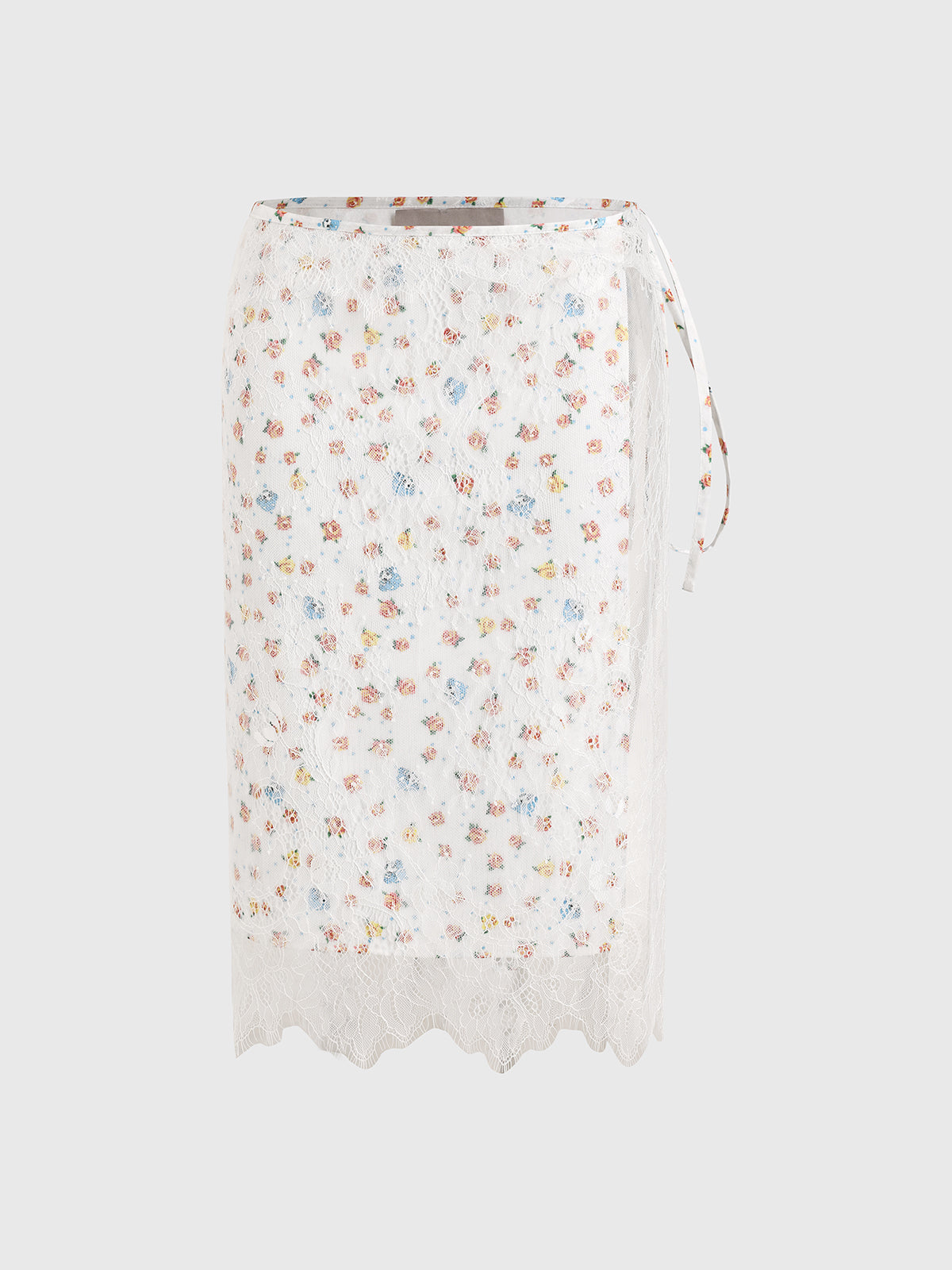 Brick Lane Lace Detailed Deconstructed Skirt - Apricot