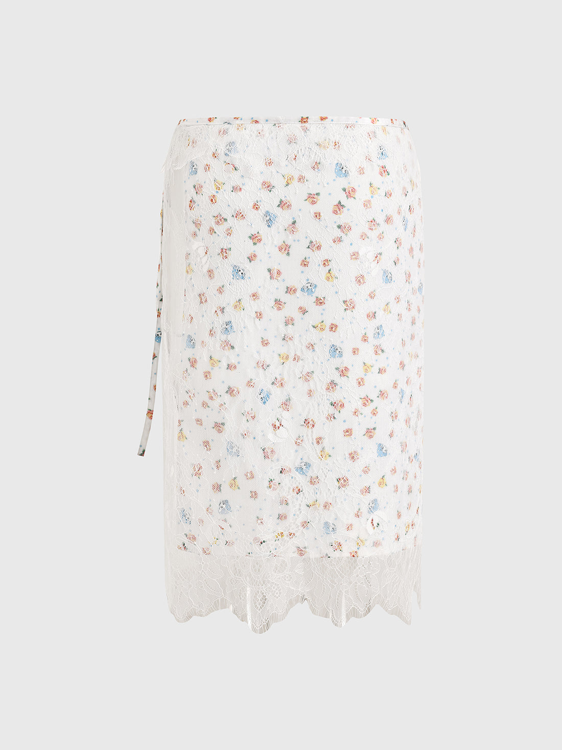 Brick Lane Lace Detailed Deconstructed Skirt - Apricot