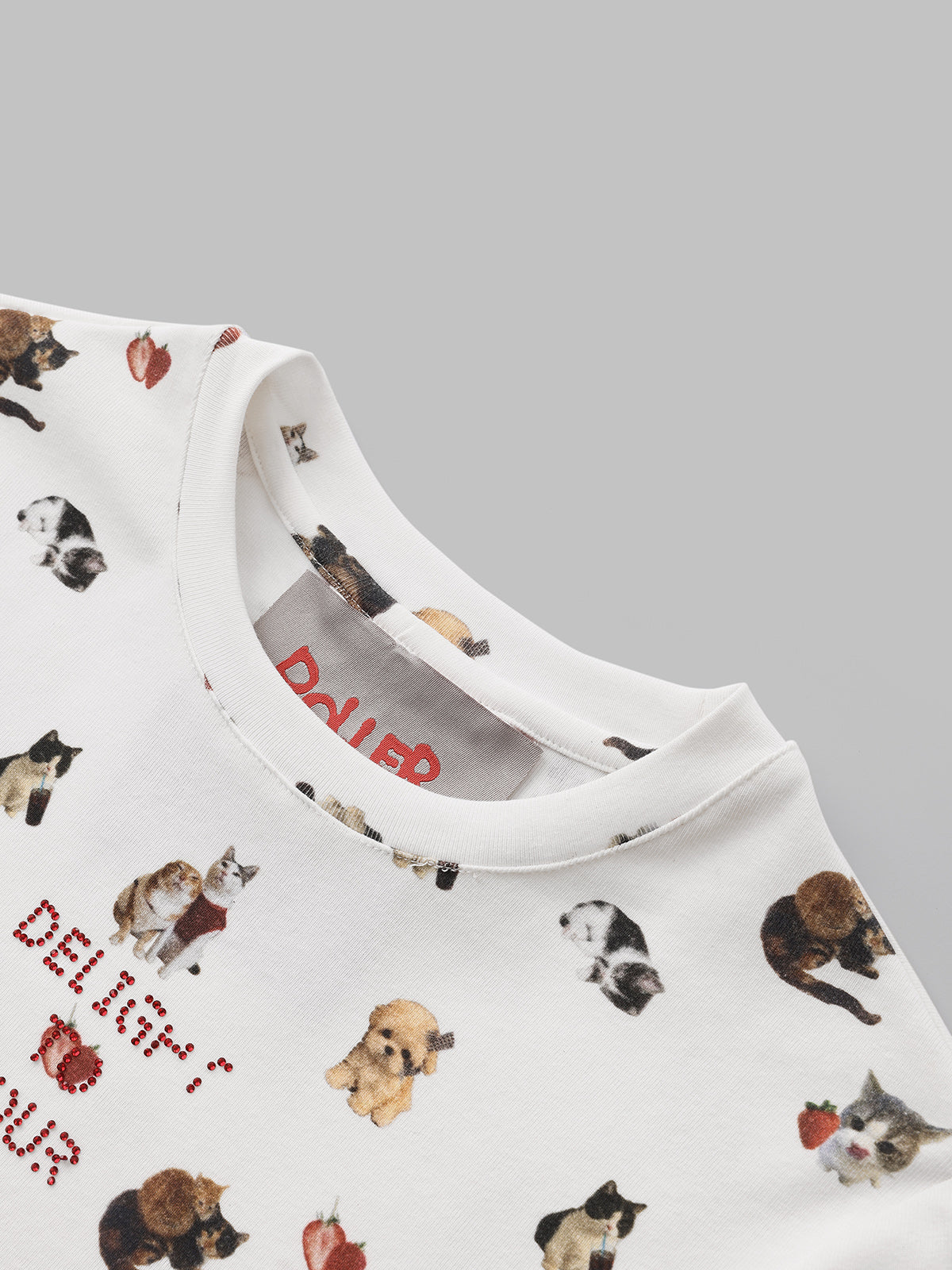 Brick Lane Skimming Retro Floral All-over Print Tee - Cream