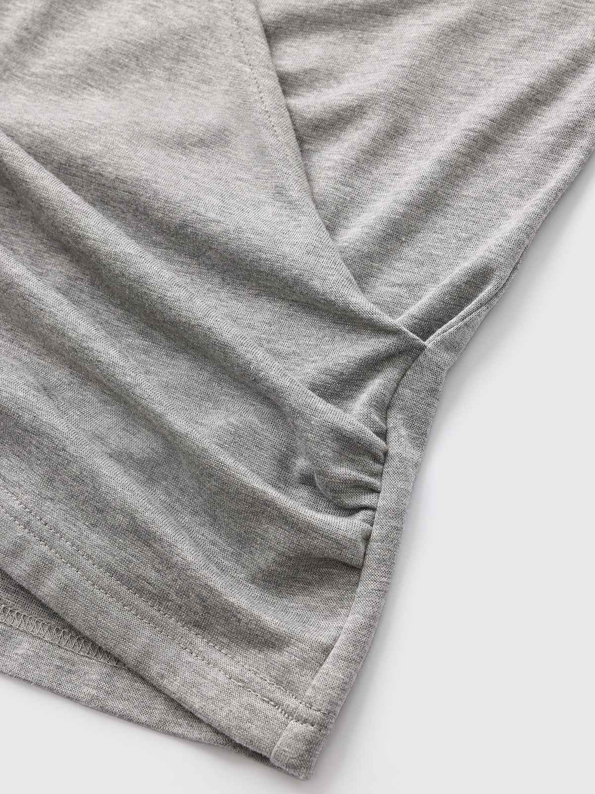 Dolled Office Skimming Stripe Contrast Trim Top - Grey