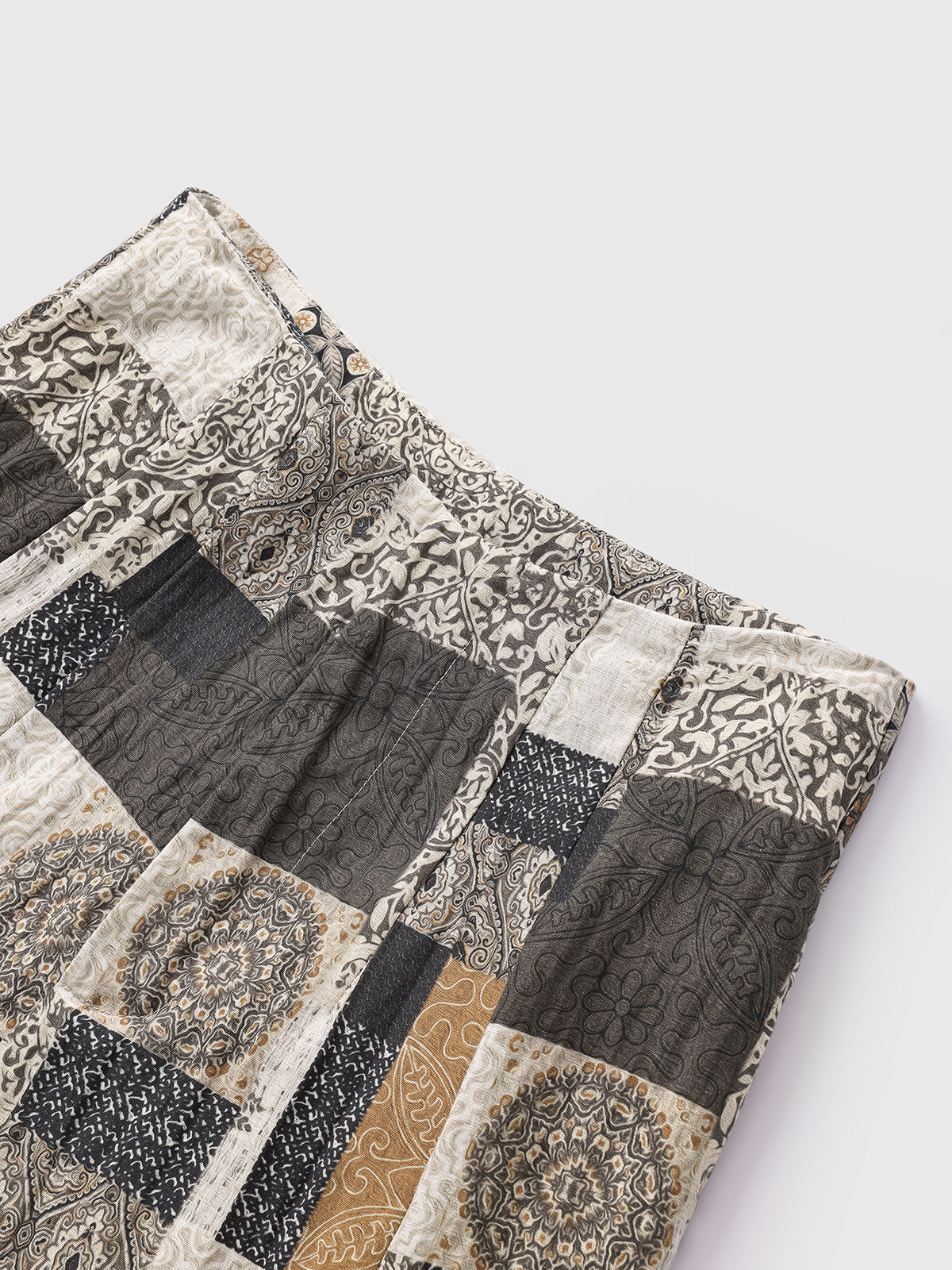 Brick Lane Wide-leg Patchwork Graphic Pants - Multi