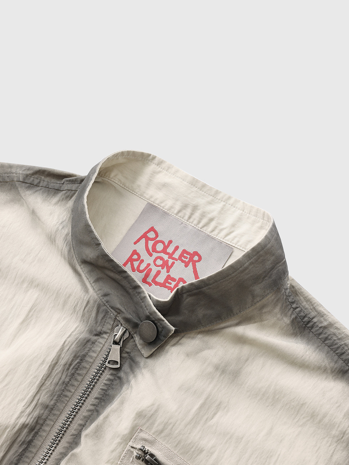 Brick Lane Baggy Contrast Color Utility Vest - Apricot