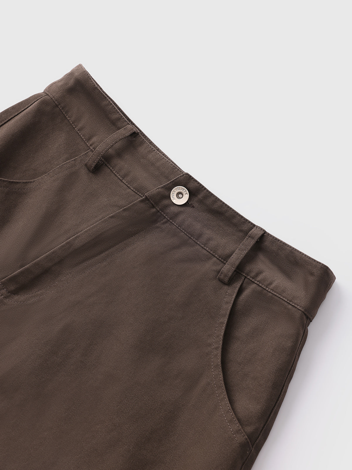 Brick Lane A-line Contrast Color Asymmetric Skirt - Coffee