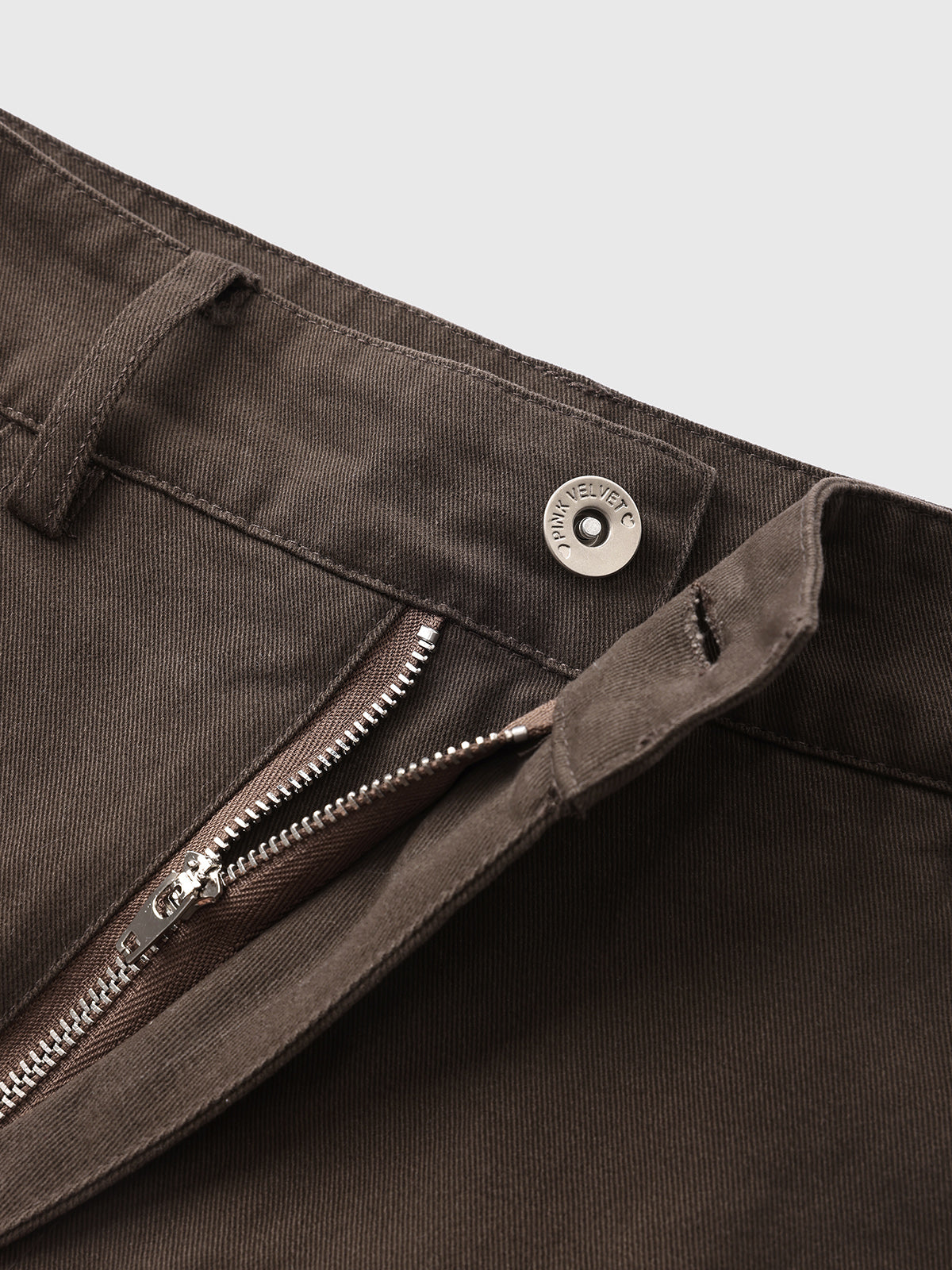 Brick Lane A-line Contrast Color Asymmetric Skirt - Coffee
