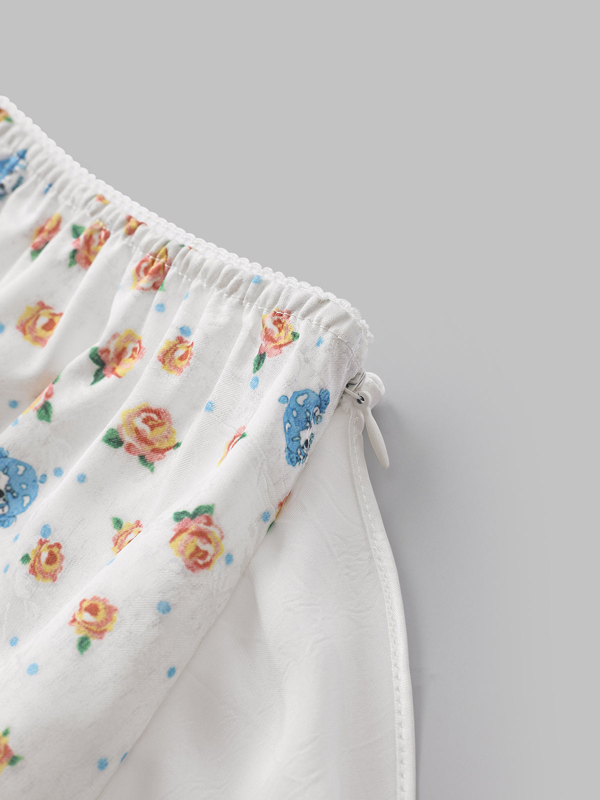 Brick Lane Straight Lace Flowers Midi Skirt - White