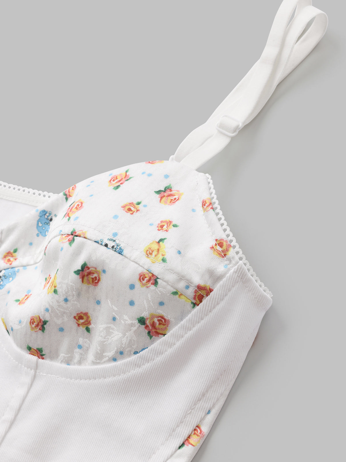 Brick Lane Skimming Floral Print Cami Top - Apricot