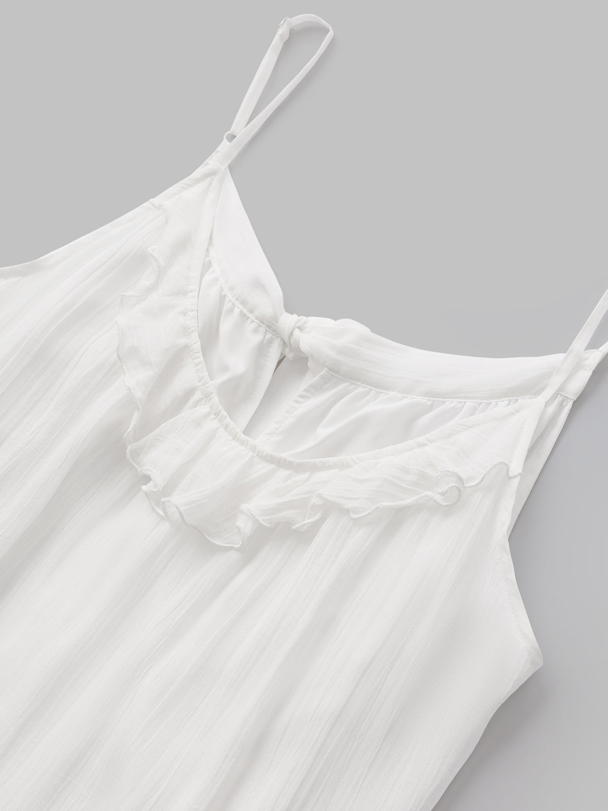 Dolled Office Tie-waist Draped Cami Maxi Dress - White