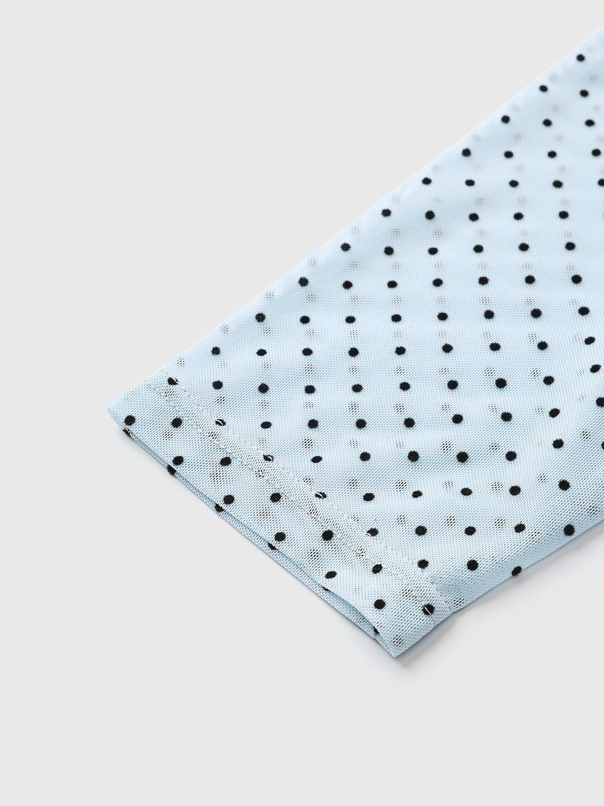 Brick Lane Mesh Dot Graphic Long Sleeve Top - Baby Blue