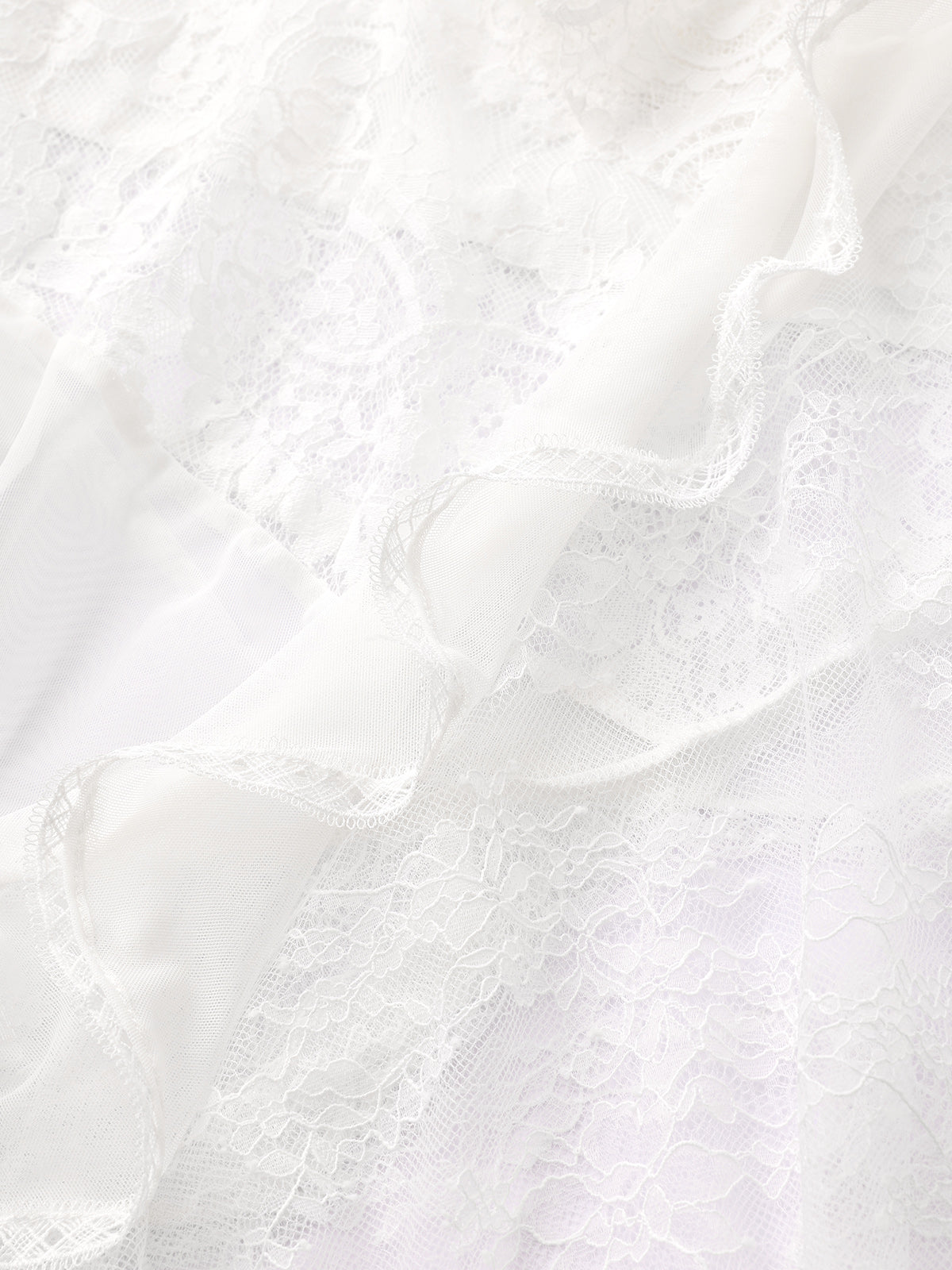 Dolled Office Lace Patchwork Flowy Maxi Dress - White