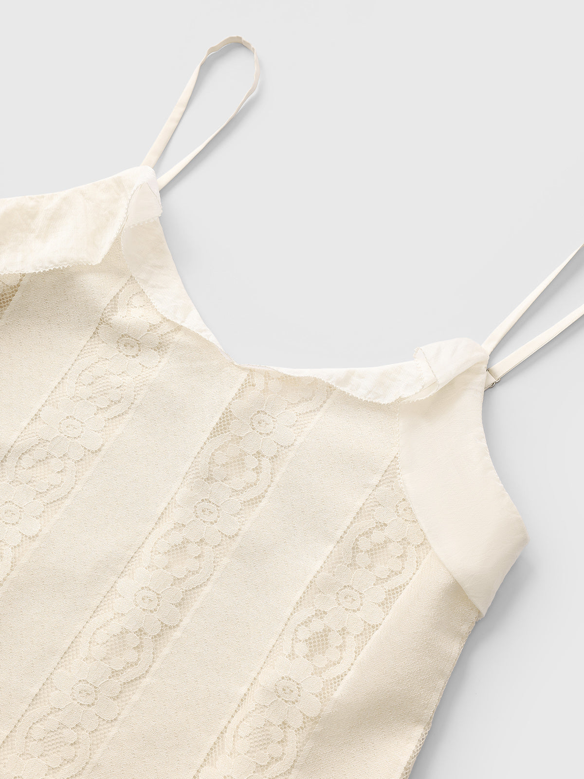 Dolled Office Lace Detailed Cami Maxi Dress - Cream
