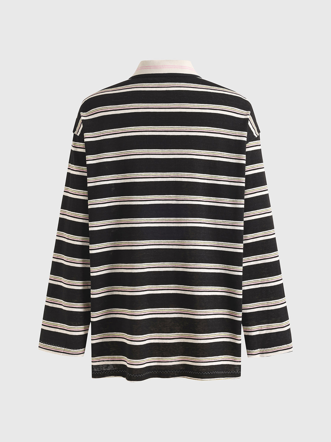 Co-ed Dorm Baggy Stripe Contrast Collar Polo - Mono