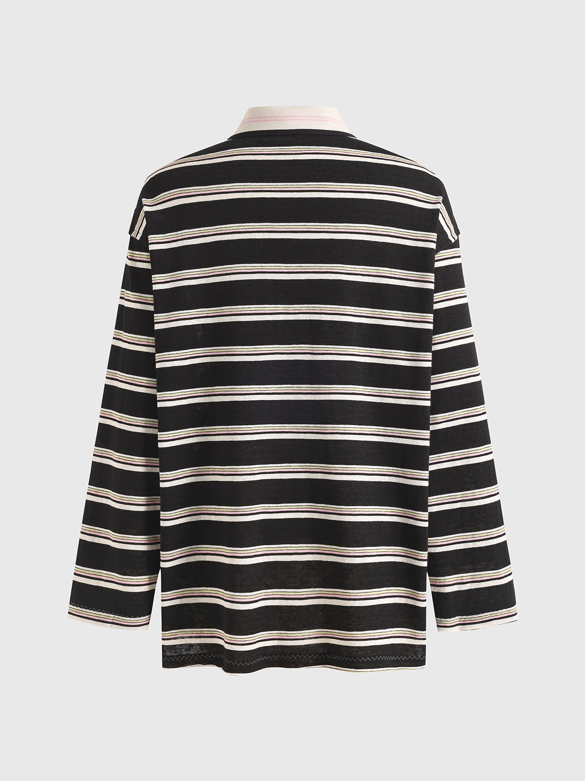 Co-ed Dorm Baggy Stripe Contrast Collar Polo - Mono