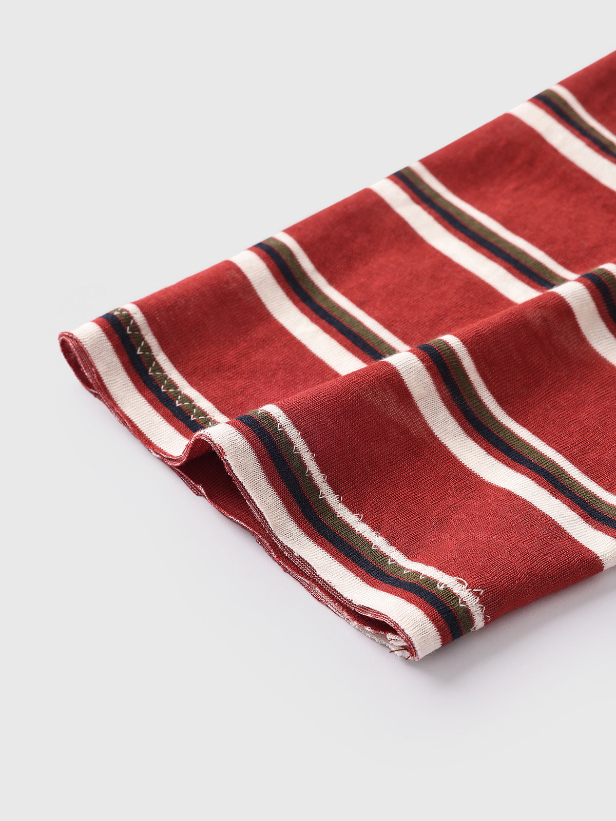 Co-ed Dorm Baggy Stripe Contrast Collar Polo - Red/White
