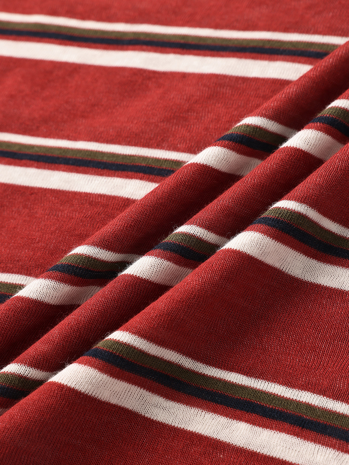 Co-ed Dorm Baggy Stripe Contrast Collar Polo - Red/White