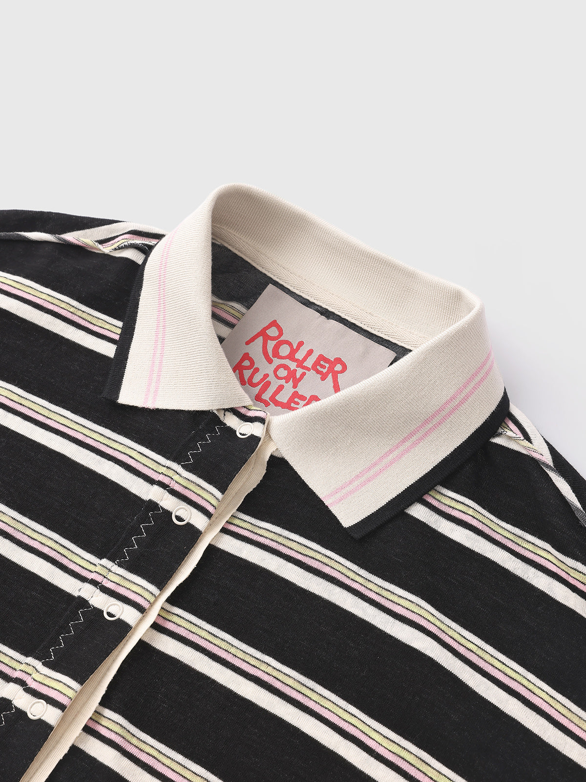Co-ed Dorm Baggy Stripe Contrast Collar Polo - Mono