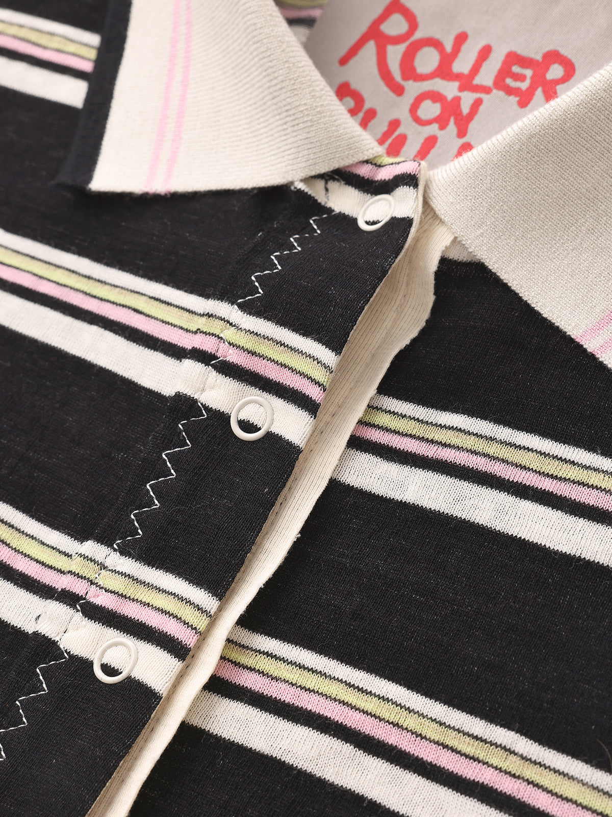 Co-ed Dorm Baggy Stripe Contrast Collar Polo - Mono