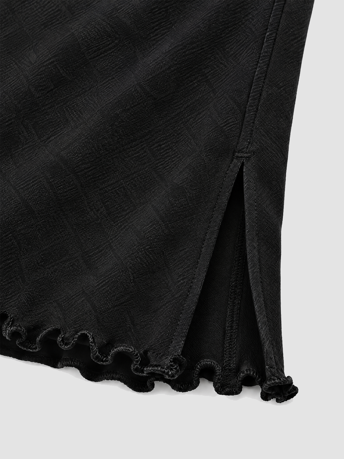 Brick Lane Foldover Waist Straight-Leg Maxi Pants - Black