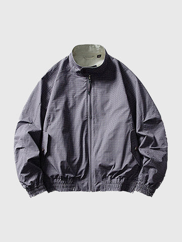 Weekday Outdoor Baggy Contrast Color Zip-up Jacket - Grey