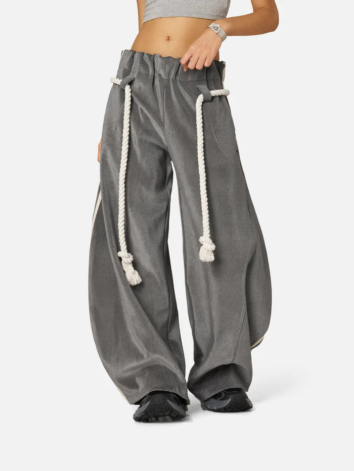 Weekday Outdoor Baggy Drawstring Parachute Maxi Pants - Grey