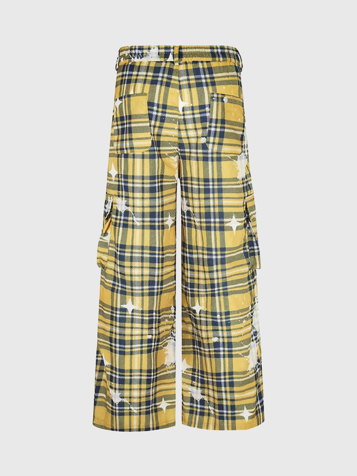 Schedule Overflow Washed Cargo Pants – Check Yellow