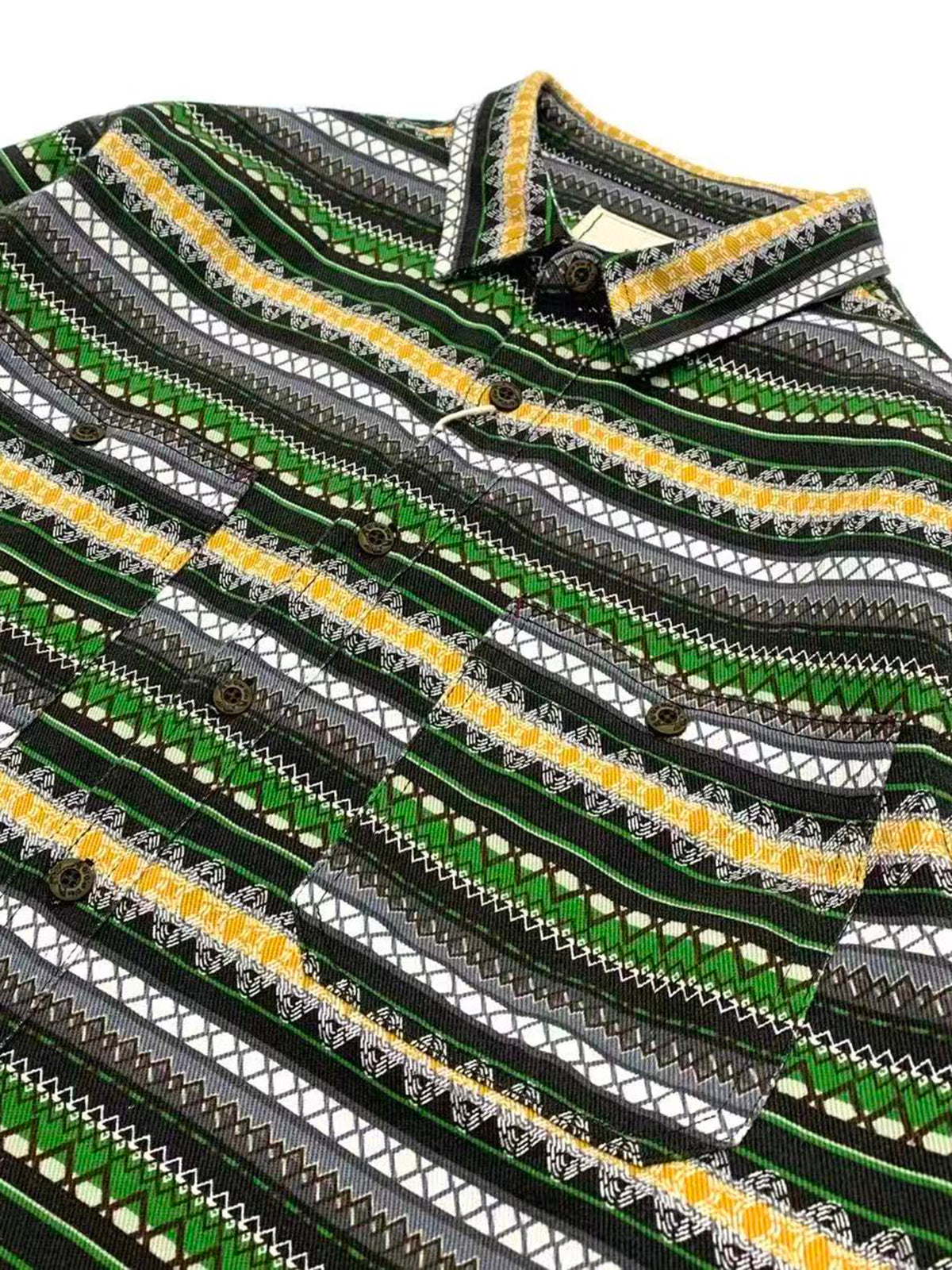 Weekday Outdoor Baggy Striped Zip Knit Jacket - Green