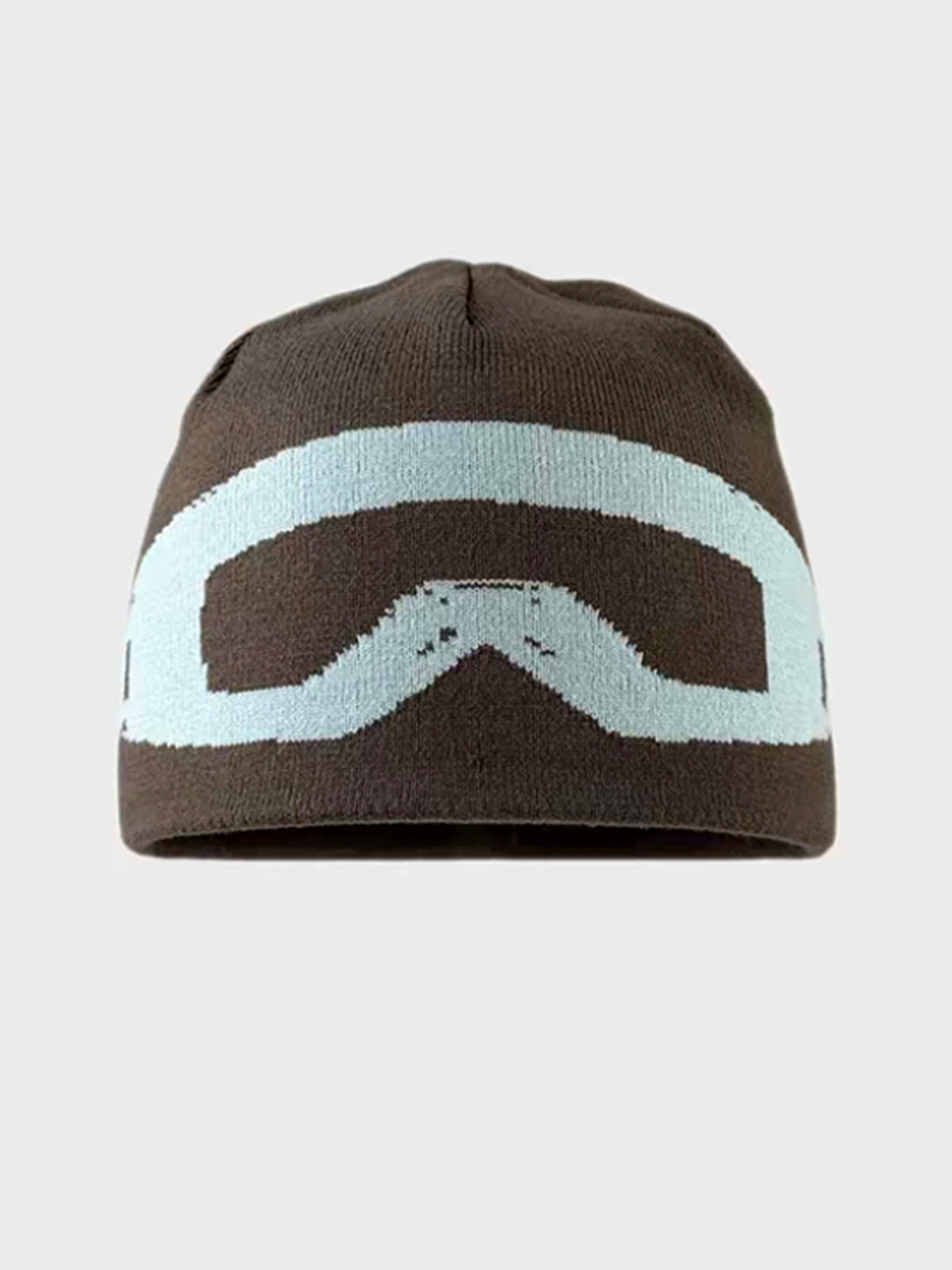 Weekday Outdoor Casual Goggle Detail Knit Beanie - Brown