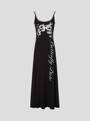 Date Stamp Tank Dress - Ink Black