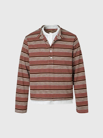 Co-ed Dorm Layered-Look Striped Sweatshirt - Red