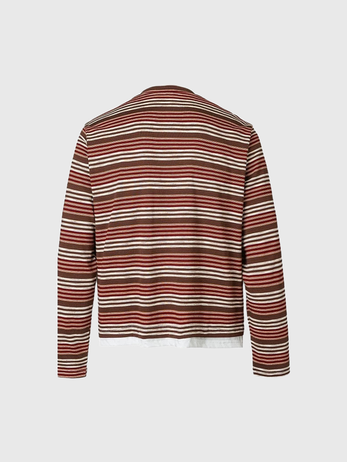 Co-ed Dorm Layered-Look Striped Sweatshirt - Red