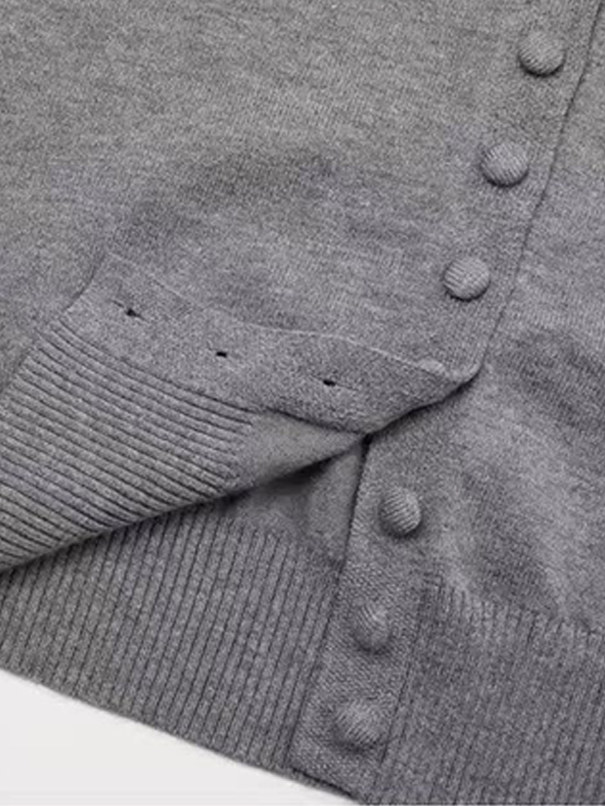 Brick Lane Ribbed Button-Down Long Sleeve Henley Tee - Grey