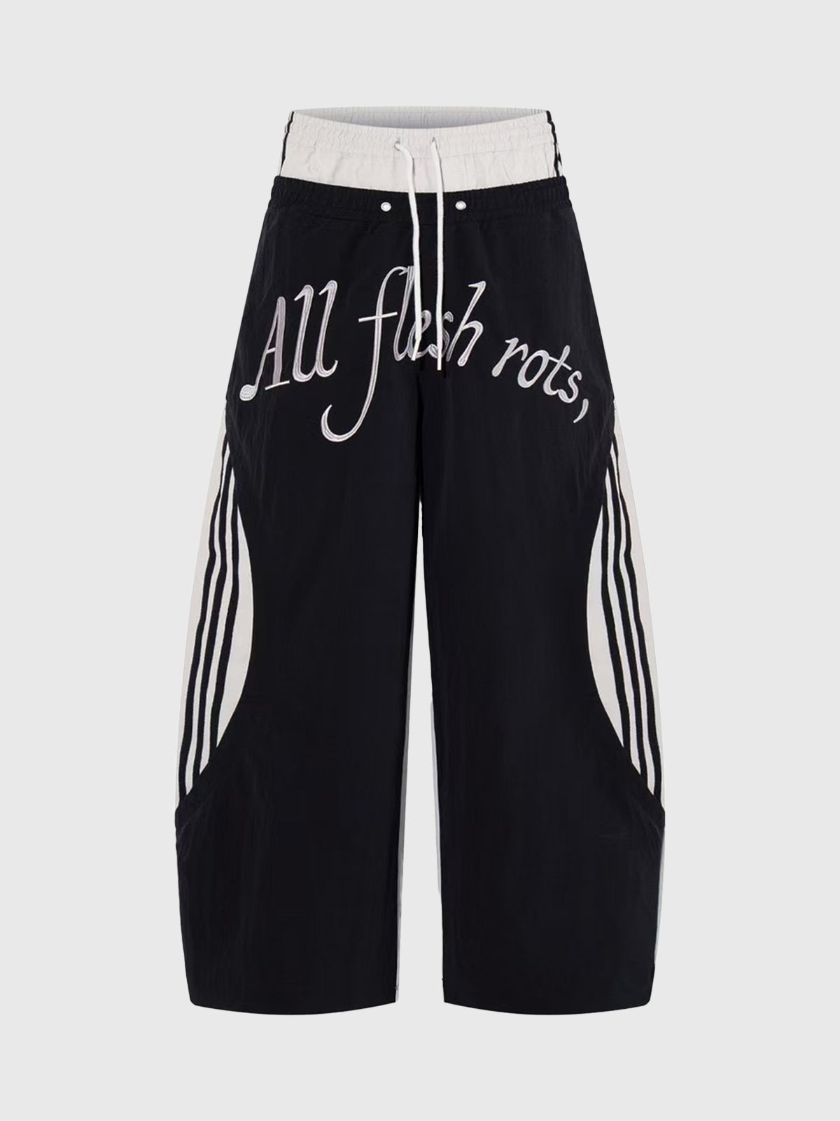 Dual Tone Barrel Jeans - Black White
