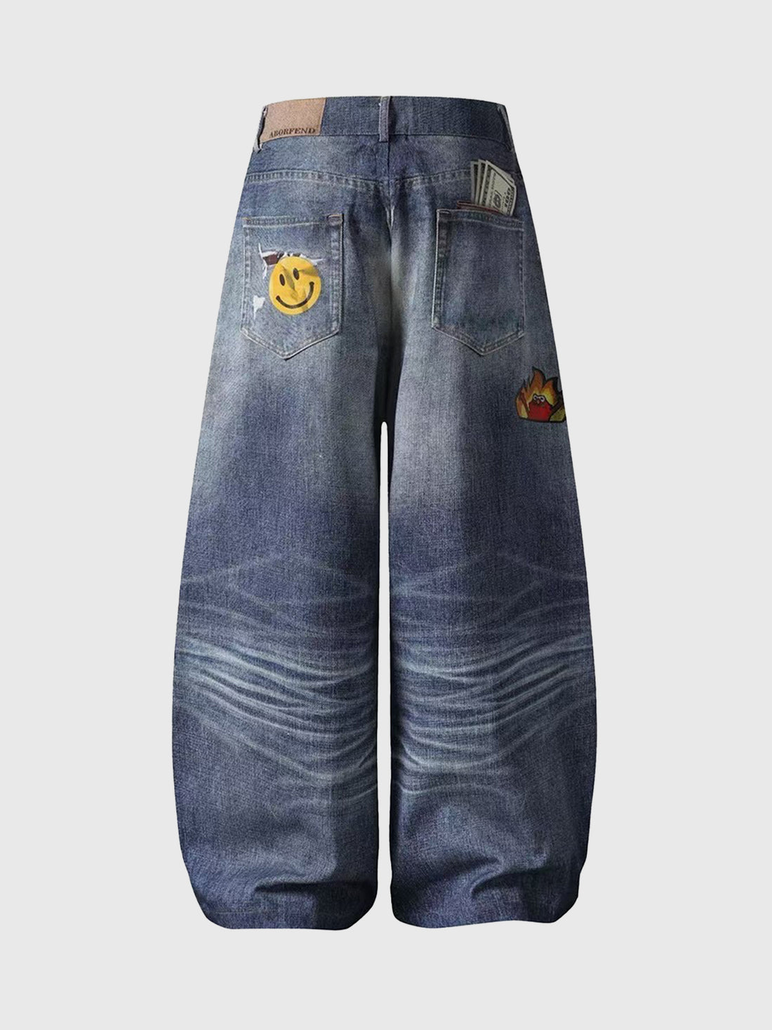 Needle Curve Statement Barrel Pants – Denim Blue