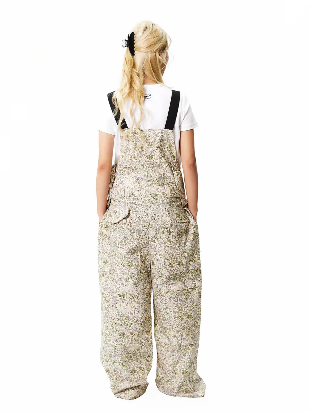 Weekday Outdoor Wide-leg Camouflage Strap Cargo Jumpsuit - Grey