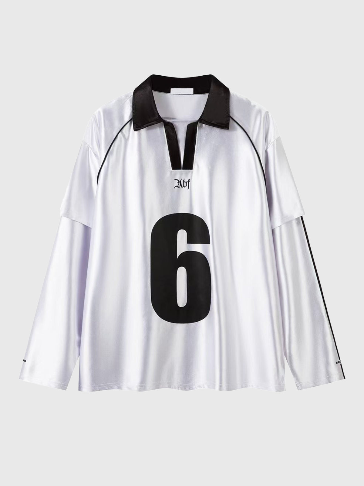 Oversized Sports Jersey Shirt – White Black