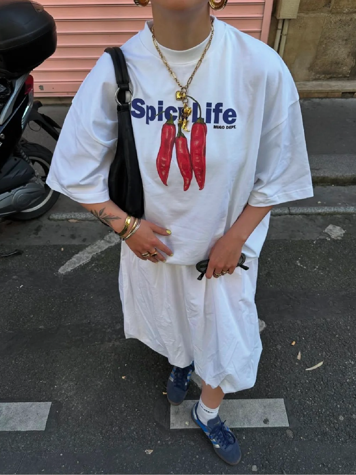 Snack Time Signal Tee – White Chili