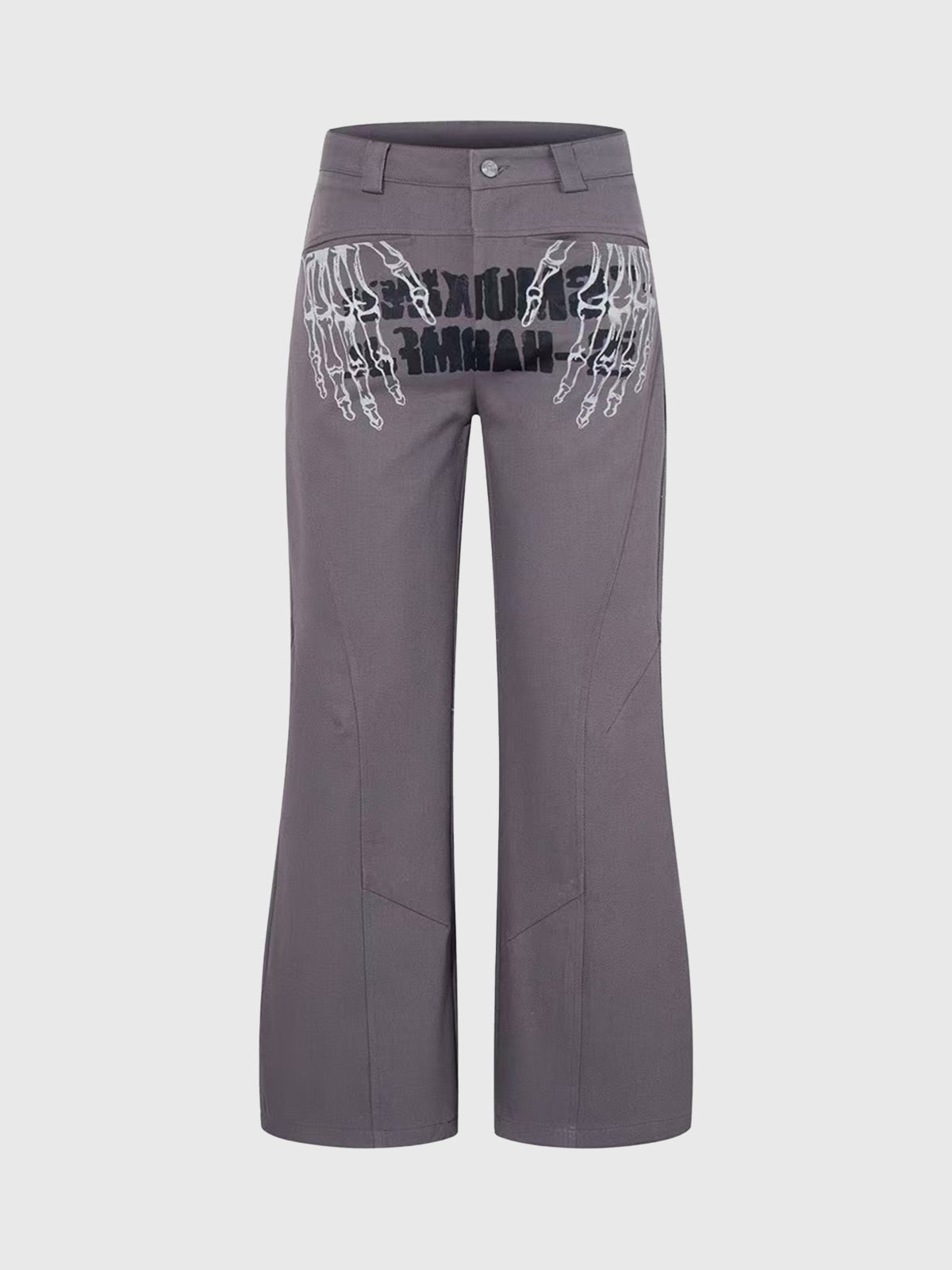 Skeletal Signal Flare Pants - Charcoal Grey