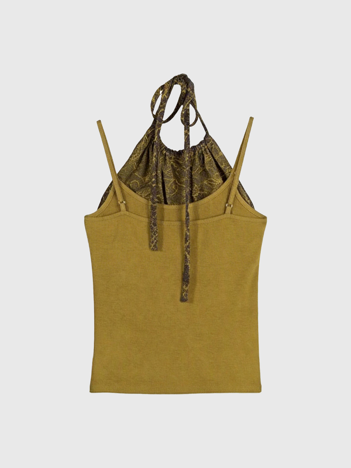 Golden Static Stripe Halter Tank - Honey Multi