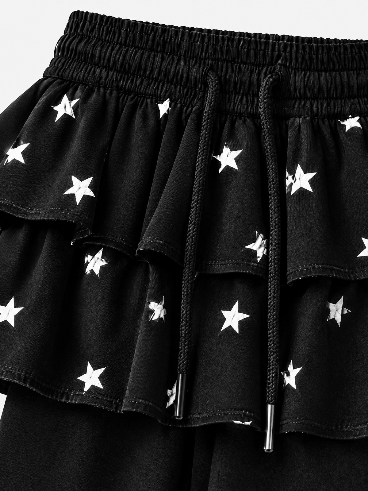 Co-ed Dorm Skimming Ruffle Trim Flare Maxi Pants - Black