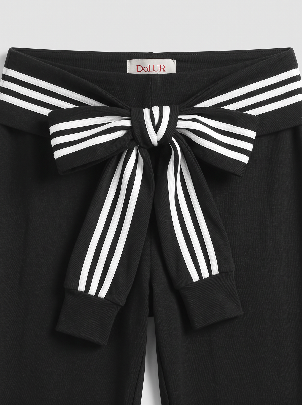 Co-ed Dorm Flared Fold-over Waistband Pants - Black