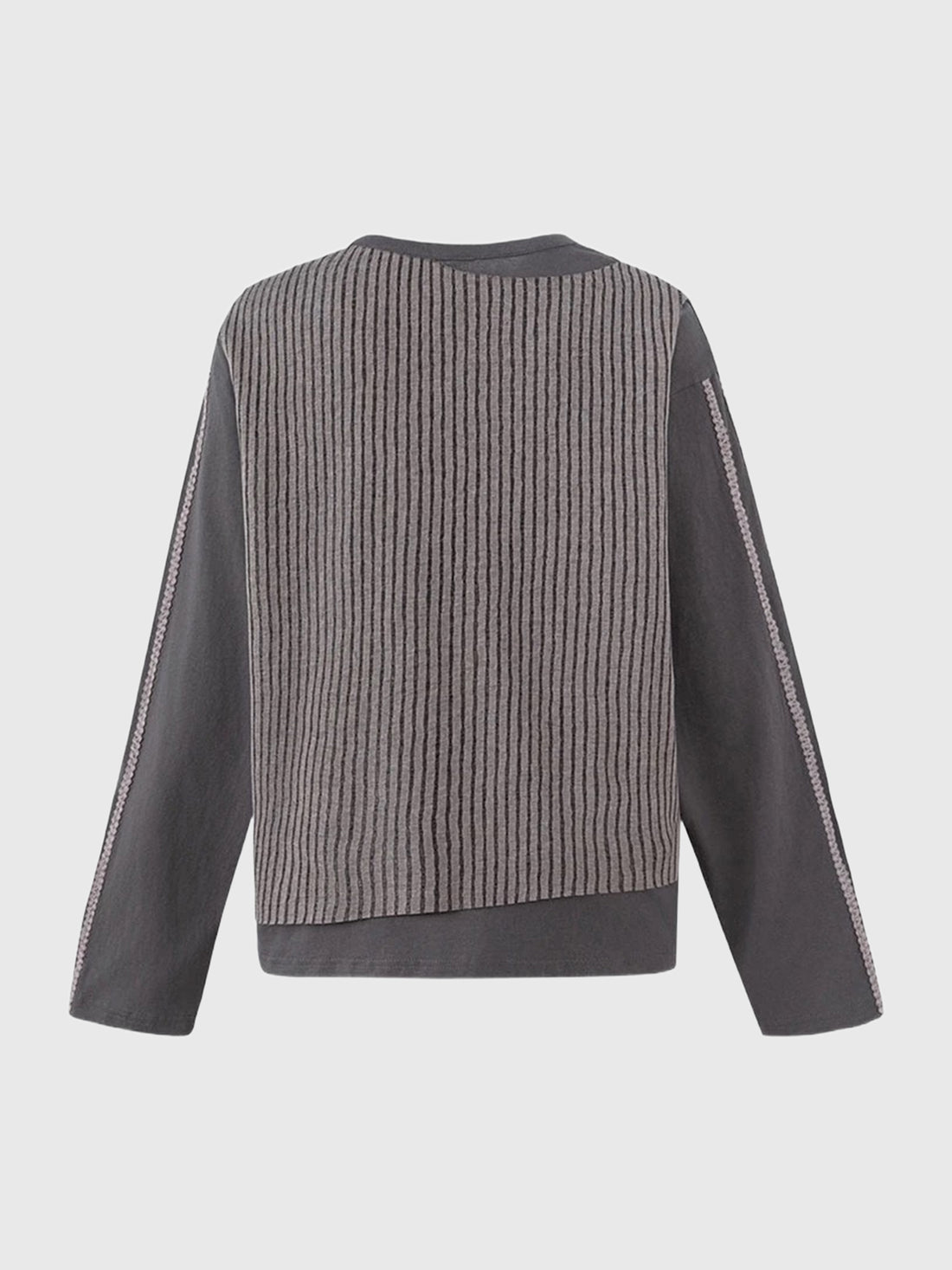 Brick Lane Layered-Look Rose Graphic Sweatshirt - Grey