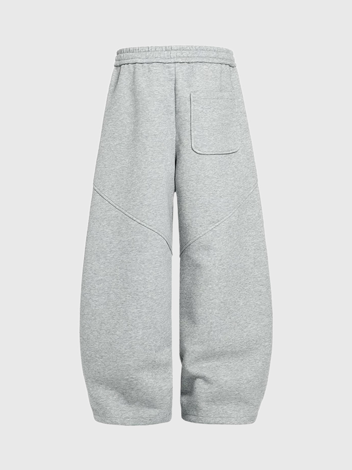 Co-ed Dorm Curved Cut Baggy Sweatpants - Grey