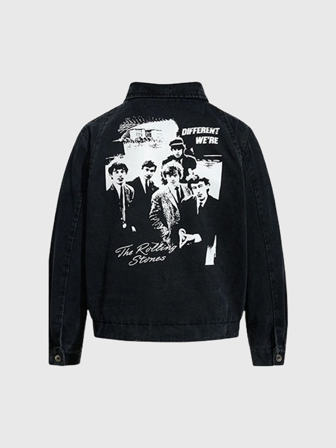 Co-ed Dorm Baggy Thorn Embroidered Bomber Jacket - Black