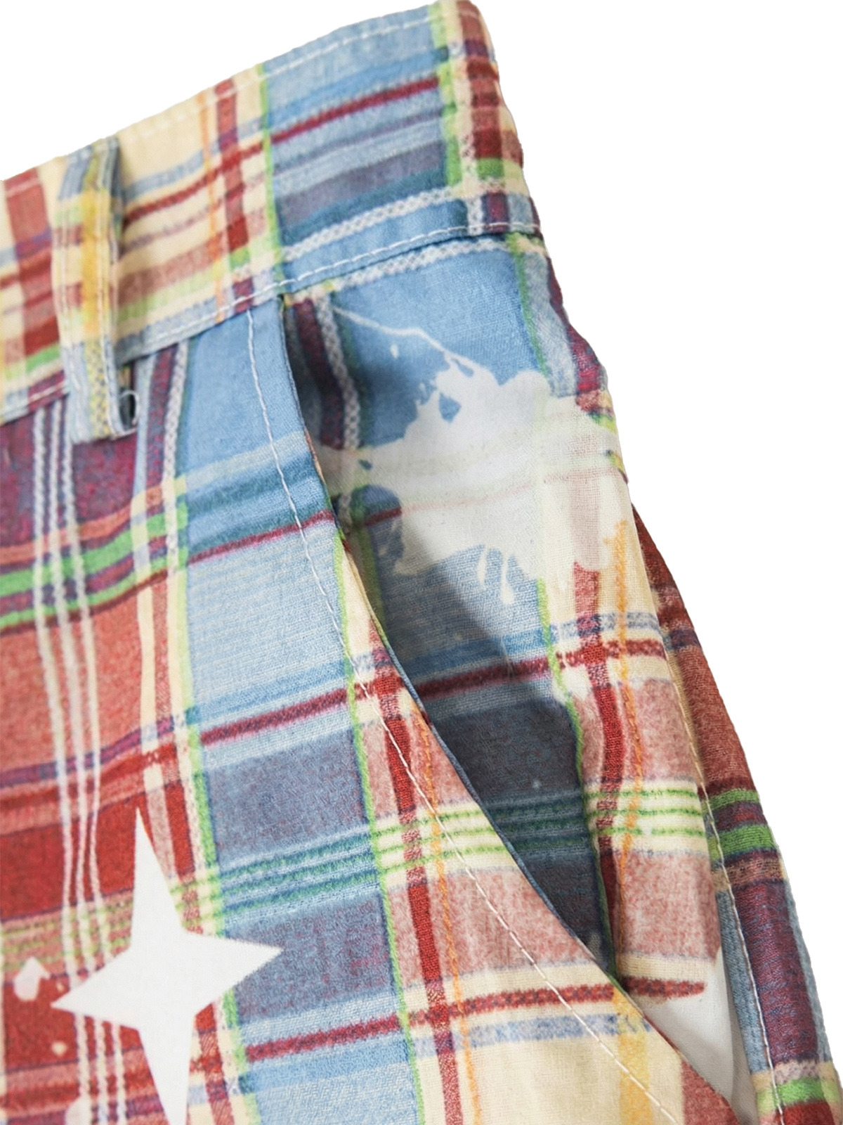 Schedule Overflow Washed Cargo Pants – Check Blue