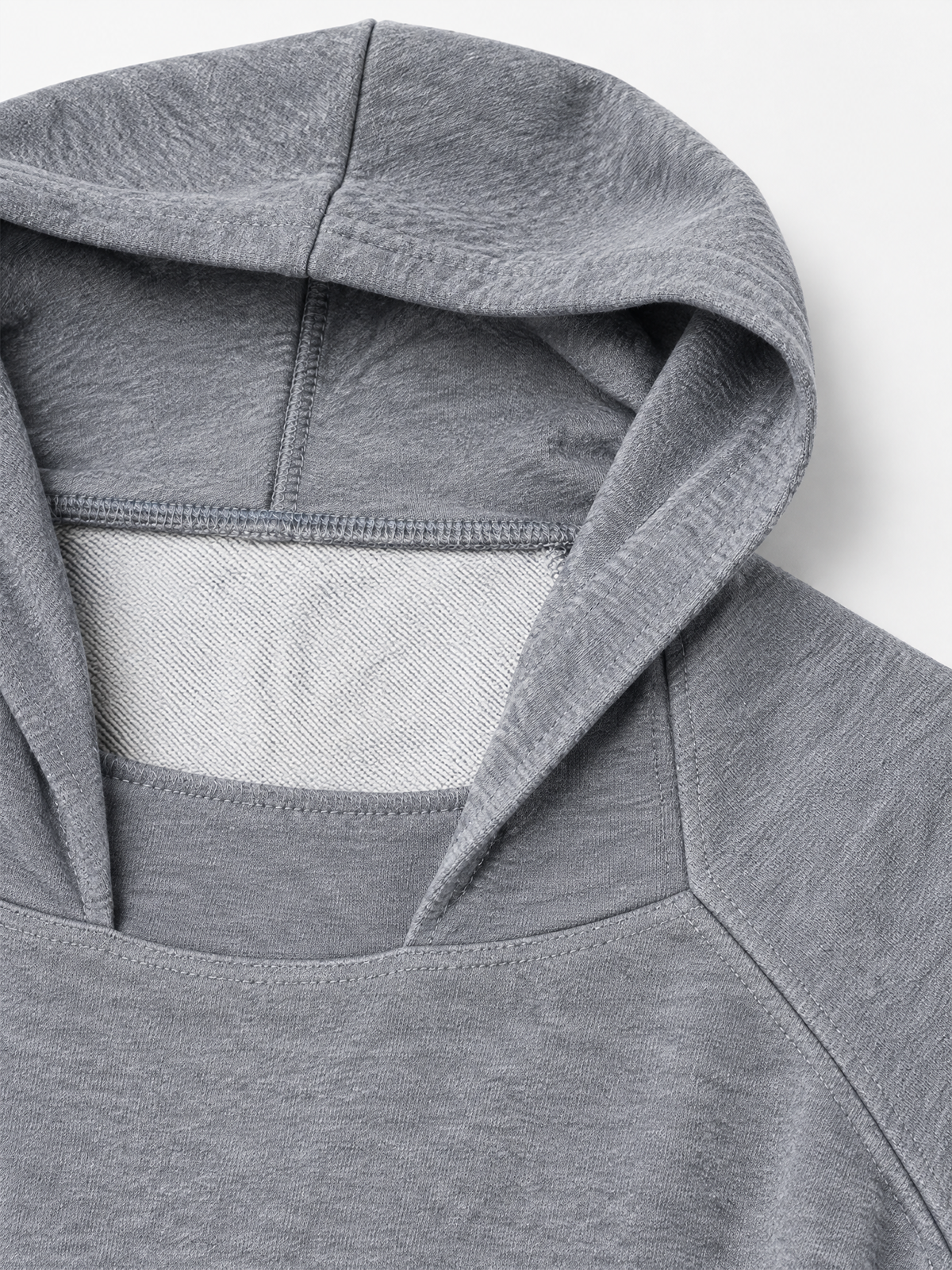 Brick Lane Layered Double-Collar Oversized Long Sleeve Sweatshirt - Grey