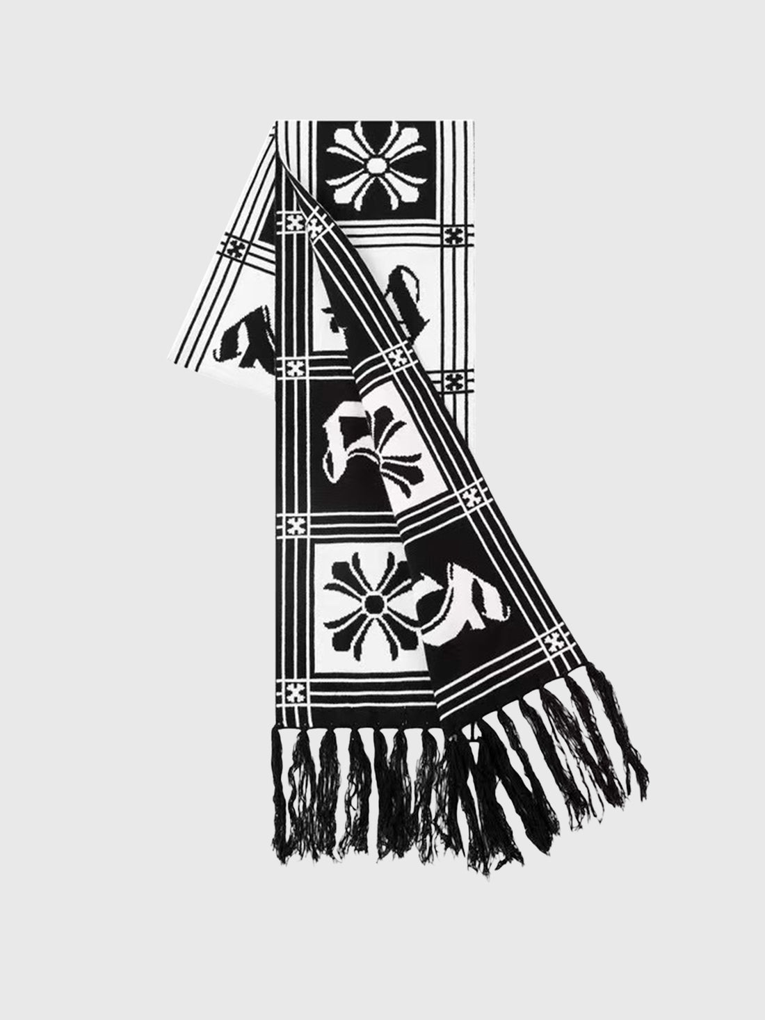 Decoded Knit Scarf – Noir Ivory