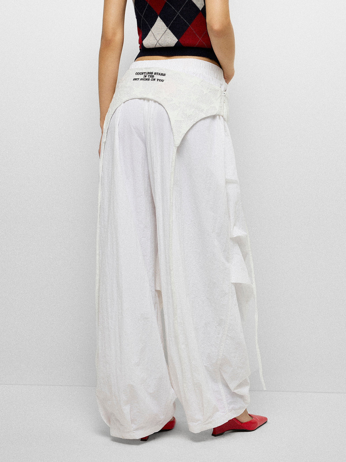 Airline Layered Pants - Chalk White