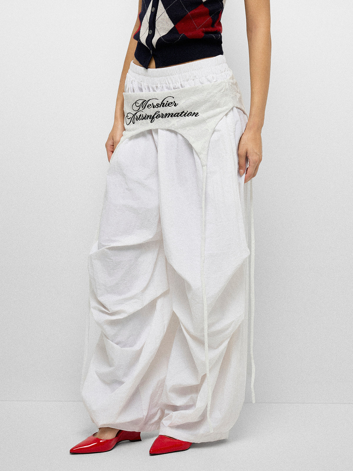 Airline Layered Pants - Chalk White