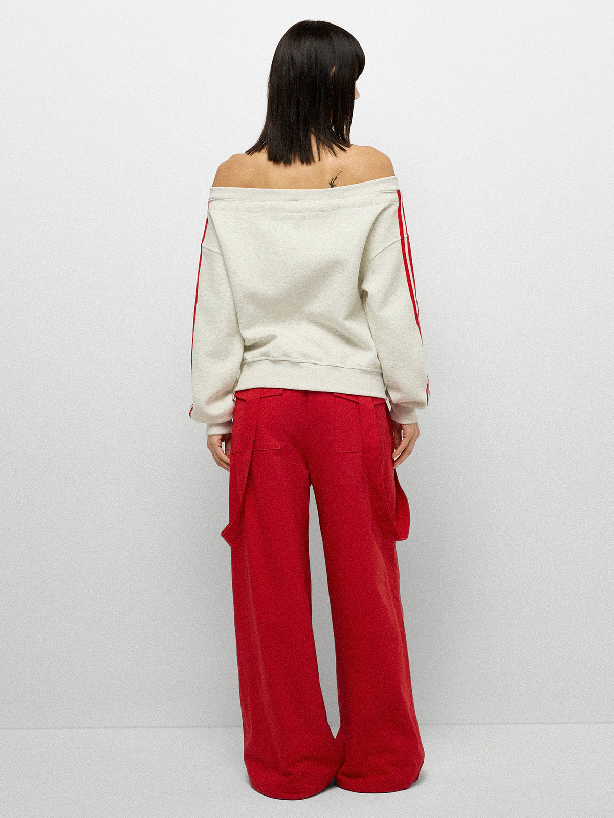 Court Side Offshoulder Jacket - Ivory Track