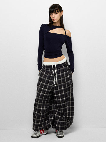 Chalkboard Grid Pants - Black White