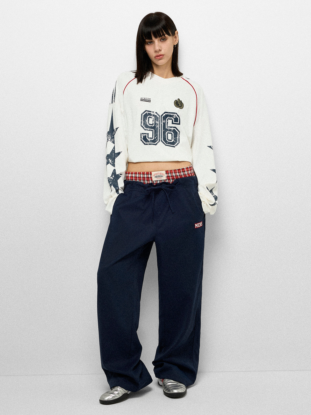 Checkmate Comet Layerd Pants - Plaid Navy
